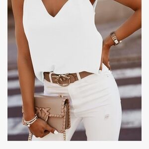 Elegant White Sleeveless Top